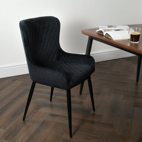 Native Home Lifestyle Diamond Black Dining Chairs (Set Of 2)