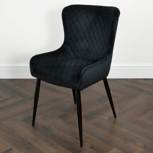 Native Home Lifestyle Diamond Black Dining Chairs (Set Of 2)