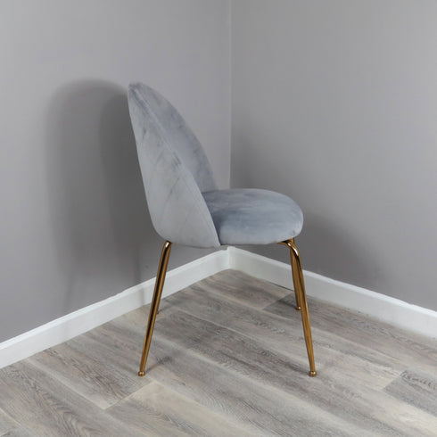 Native Home Lifestyle Velvet Dining Chairs - Gold Legs (Set Of 2)