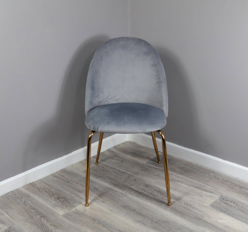 Native Home Lifestyle Velvet Dining Chairs - Gold Legs (Set Of 2)