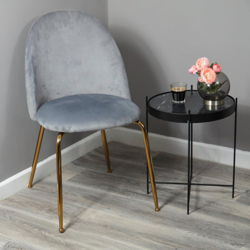 Native Home Lifestyle Velvet Dining Chairs - Gold Legs (Set Of 2)