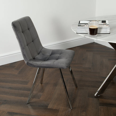 Native Home Lifestyle Squared Grey Dining Chairs (Set Of 2)
