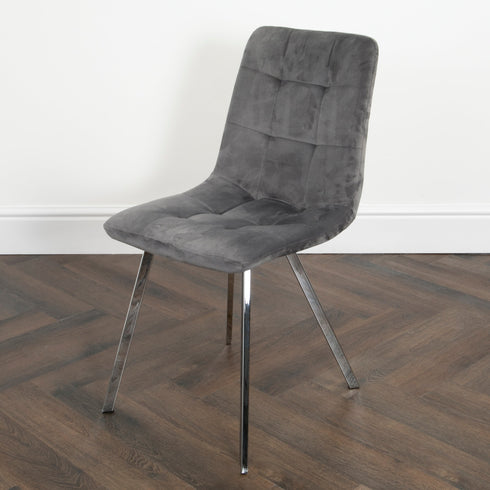 Native Home Lifestyle Squared Grey Dining Chairs (Set Of 2)