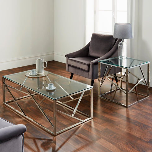 Native Home Lifestyle Geometric Silver Coffee Table