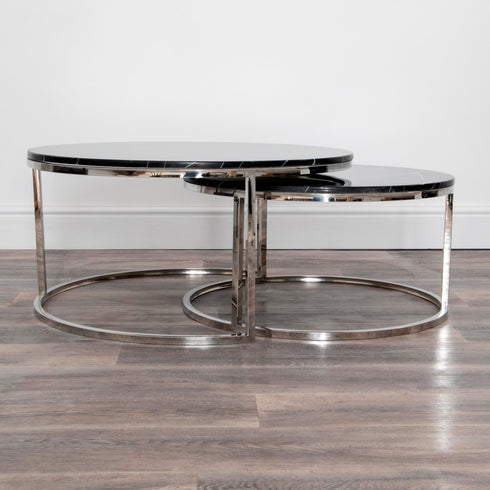 Native Home Lifestyle Black Stone Coffee Table - Nest Of 2