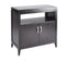Media Unit Mahogany With Black Glass Tops