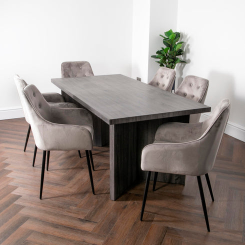 Native Home Lifestyle Grey Oak Ascot Dining Table With 4 Chairs