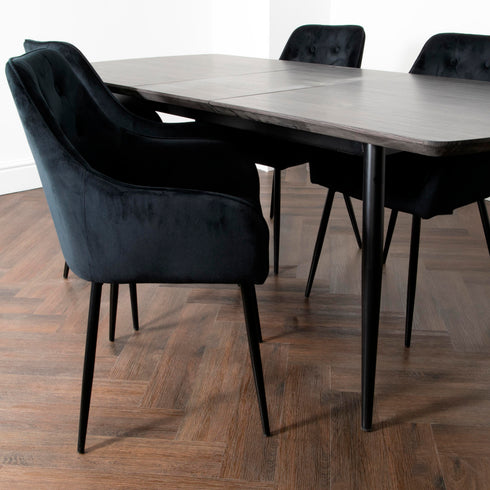 Native Home Lifestyle Grey Oak Oxford Dining Table With 4 Chairs