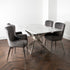 Native Home Lifestyle Marble Glass Rectangle Dining Table With 6 Chairs