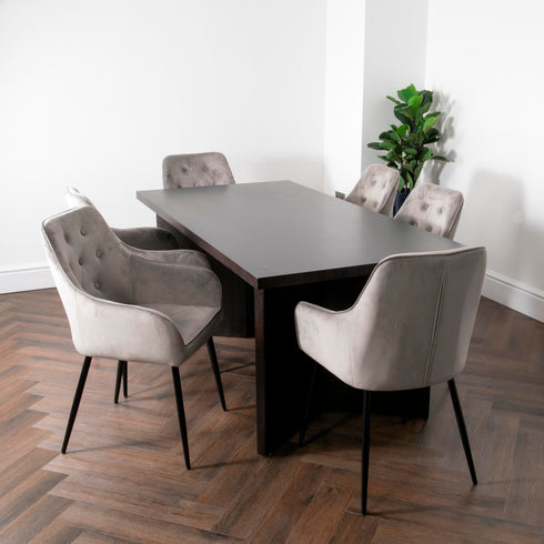Native Home Lifestyle Espresso Walnut Ascot Dining Table With 6 Chairs