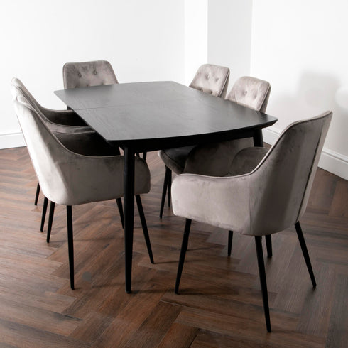 Native Home Lifestyle Dark Ash Oxford Dining Table With 6 Chairs