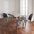 Native Home Lifestyle Marble Glass Silver Dining Table