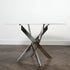 Native Home Lifestyle Silver Plated Marble Glass Round Dining Table