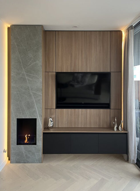 Ecosmart Fire Flex 32SS Single Sided Fireplace Insert - Black Finish / Black Burner - ESF.FX.32SS.B