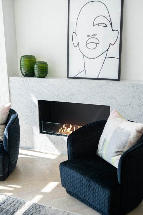 Ecosmart Fire Flex 42SS Single Sided Fireplace Insert - Black Finish / Stainless Steel Burner - ESF.FX.42SS