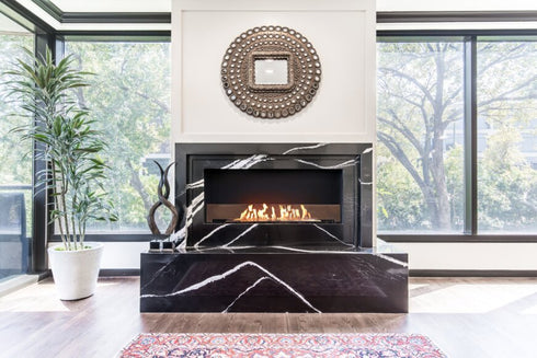 Ecosmart Fire Flex 158SS.BX2 Single Sided Fireplace Insert - Black Finish / Black Burner - ESF.FX.158SS.BX2.B