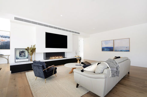 Ecosmart Fire Flex 68BY.BXL Bay Fireplace Insert - Black Finish / Black Burner - ESF.FX.68BY.BXL.B