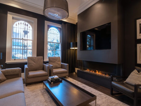 Ecosmart Fire Flex 60BY.BXR Bay Fireplace Insert - Black Finish / Black Burner - ESF.FX.60BY.BXR.B