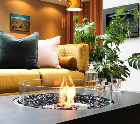 Ecosmart Fire Martini 50 Fire Pit Table - Bone Finish / Black Burner - ESF.O.MTI.50.BO.B