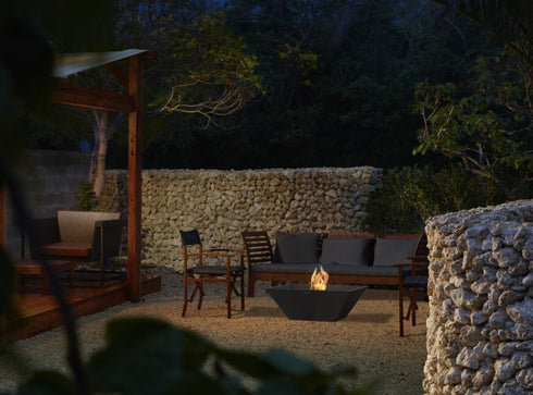 Ecosmart Fire Nova 850 Fire Pit - Natural Finish / Black Burner - ESF.O.NOV.850.NA.B