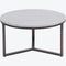 Libra Fitzroy Pale Grey Carrara Marble and Bronze Coffee Table, Large