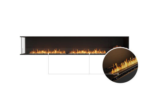 Ecosmart Fire Flex 122LC.BXR Left Corner Fireplace Insert - Black Finish / Black Burner - ESF.FX.122LC.BXR.B