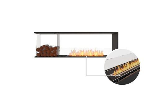 Ecosmart Fire Flex 68PN.BXL Peninsula Fireplace Insert - Black Finish / Black Burner - ESF.FX.68PN.BXL.B