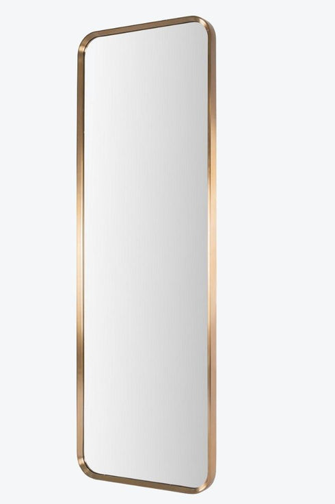 Floor Mirror 194cm Height - Stainless Steel With Brass Finish