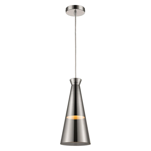 Pendant Luminaire In Smoked Grey And Chrome LL00119