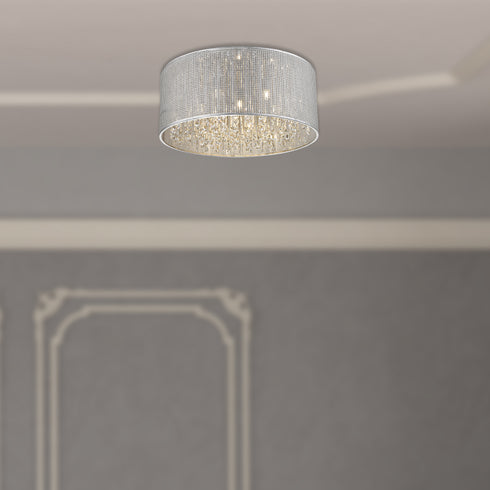 Palace Flush Fitting Luminaire In Chrome And Sliver LL00053