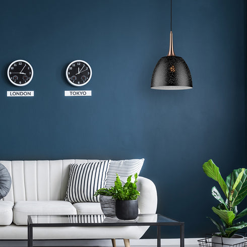 Pendant Luminaire In Black And Copper LL00096