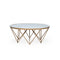Crofton Round Coffee Table | White Marble Glass