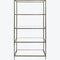Libra Patterdale Hand Forged Shelving Unit Table Oak Wood Finish, Glass Shelves
