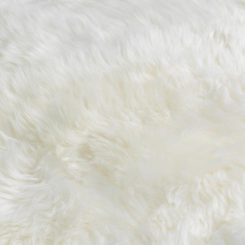 Native Home Lifestyle Natural Sheepskin Wood Stool - Woodstain