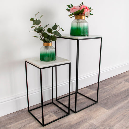 Native Home Lifestyle Marble Display Tables (Set Of 2)