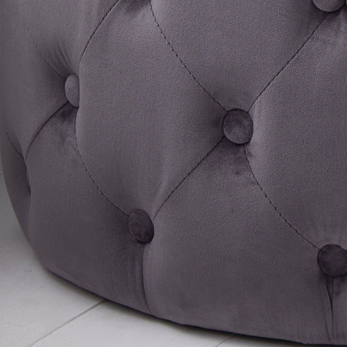 Native Home Lifestyle Grey Tufted Velvet Pouffe
