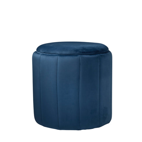 Native Home Lifestyle Round Mystique Blue Plush Stool