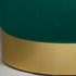 Native Home Lifestyle Round Deep Green Velvet Stool - Gold Finish