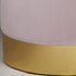 Native Home Lifestyle Round Pastel Pink Velvet Stool - Gold Finish