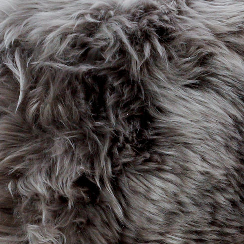 Native Home Lifestyle Grey Metal Sheepskin Stool