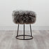 Native Home Lifestyle Grey Metal Sheepskin Stool