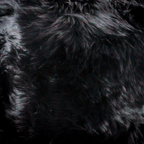 Native Home Lifestyle Black Sheepskin Wood Stool - Woodstain