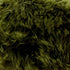 Native Home Lifestyle Olive Green Sheepskin Wood Stool - Woodstain