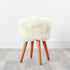 Native Home Lifestyle Natural Sheepskin Wood Stool - Woodstain