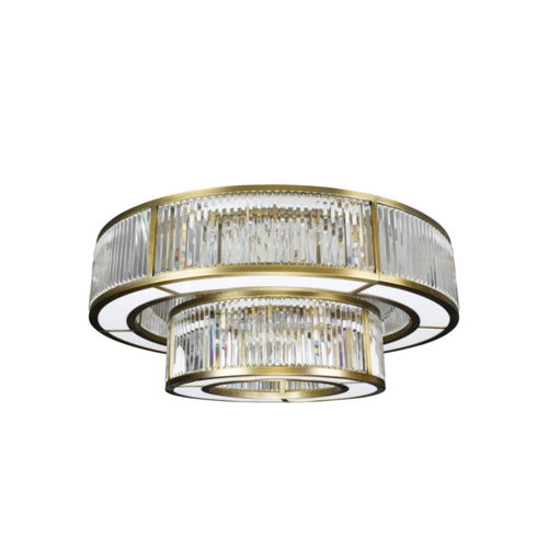 Chandelier Antique Brass 150 Diameter Crystal