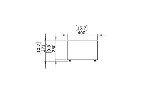 Blinde Design Bloc L1 Concrete Coffee Table - Graphite Finish - BLD.1.T.BLC.L1.GH