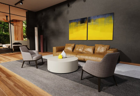 Blinde Design Circ L1 Concrete Coffee Table - Graphite Finish - BLD.1.T.CIR.L1.GH