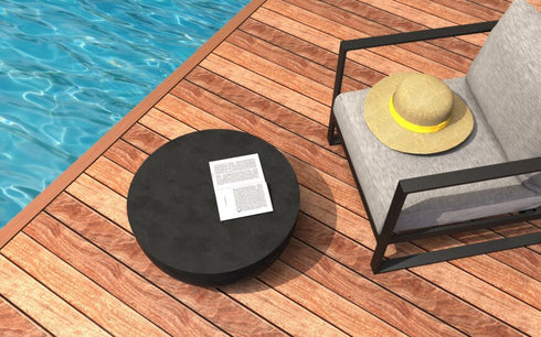 Blinde Design Circ L2 Concrete Coffee Table - Bone Finish - BLD.1.T.CIR.L2.BO