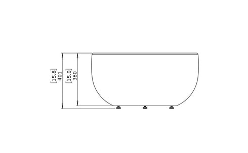 Blinde Design Circ M1 Concrete Coffee Table - Bone Finish - BLD.1.T.CIR.M1.BO