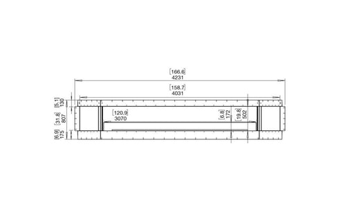 Ecosmart Fire Flex 158SS.BX2 Single Sided Fireplace Insert - Black Finish / Stainless Steel Burner - ESF.FX.158SS.BX2